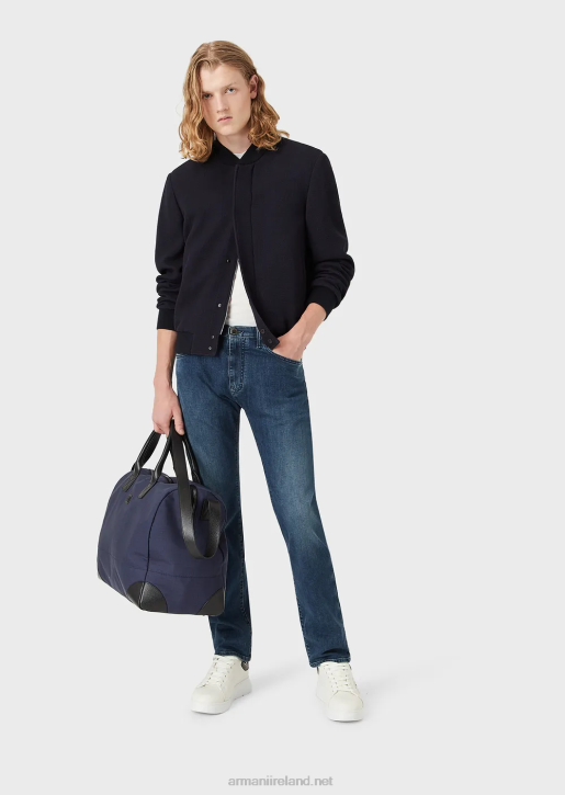 Men 086V1200 J45 Regular-Fit Jeans In Comfort-Twill Denim Armani Blue