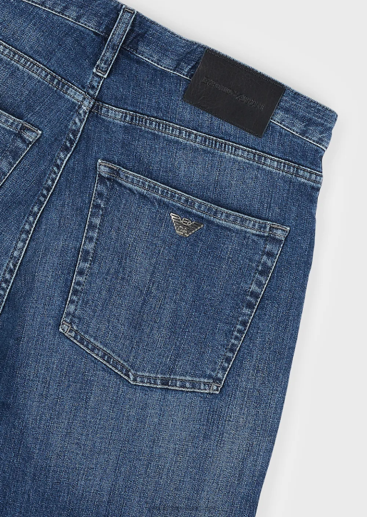 Men 086V1201 J45 Regular-Fit Jeans In Melange Twill Comfort Denim Armani Denim