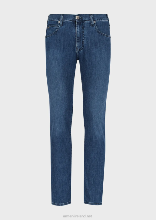 Men 086V1203 J45 Regular-Fit, Light-Wash Denim Jeans Armani Denim