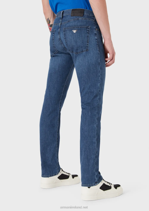 Men 086V1203 J45 Regular-Fit, Light-Wash Denim Jeans Armani Denim
