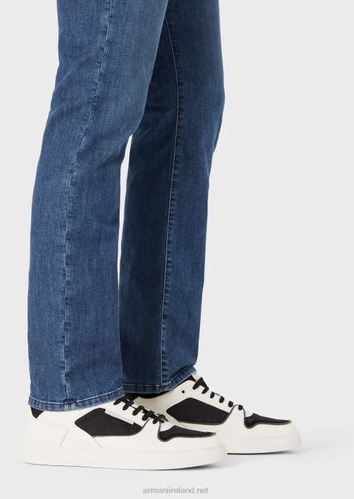 Men 086V1203 J45 Regular-Fit, Light-Wash Denim Jeans Armani Denim