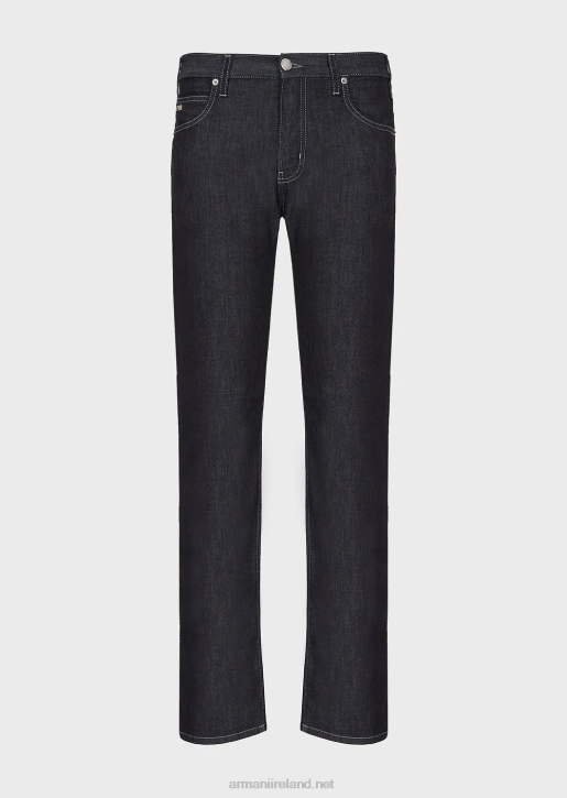 Men 086V1204 J45 Regular-Fit, Light-Wash Denim Jeans Armani Navy Blue
