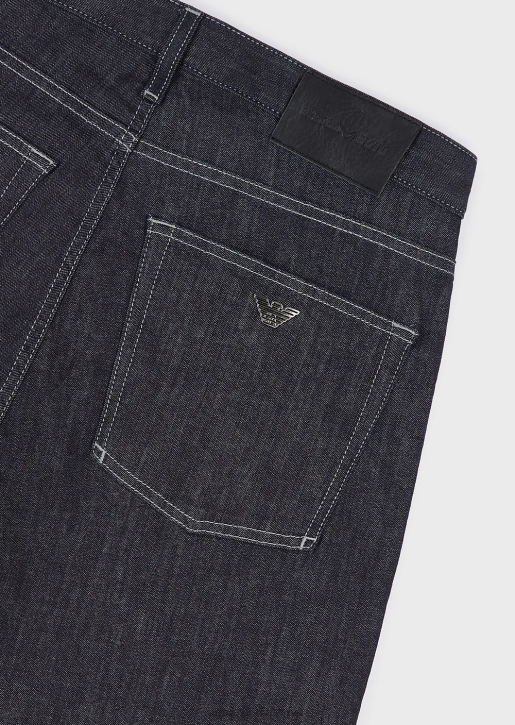 Men 086V1204 J45 Regular-Fit, Light-Wash Denim Jeans Armani Navy Blue