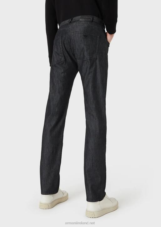 Men 086V1205 J45 Regular-Fit, Light-Wash Denim Jeans Armani Black