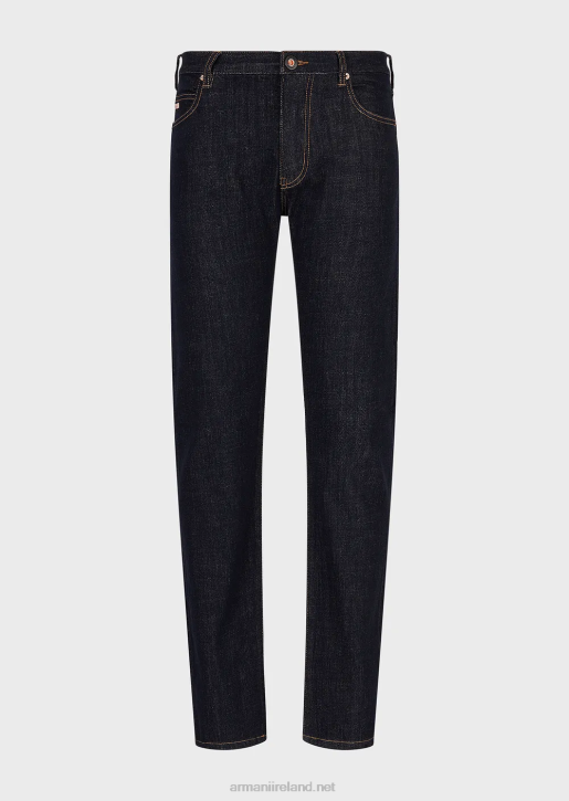 Men 086V1206 J45 Regular-Fit, Rinse-Washed, Denim Jeans Armani Midnight Blue