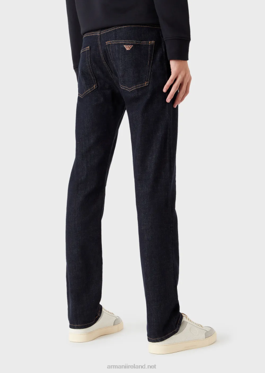 Men 086V1206 J45 Regular-Fit, Rinse-Washed, Denim Jeans Armani Midnight Blue