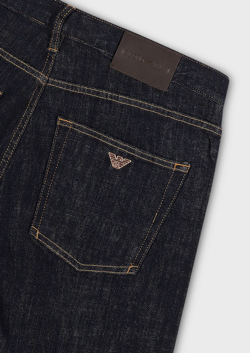 Men 086V1206 J45 Regular-Fit, Rinse-Washed, Denim Jeans Armani Midnight Blue