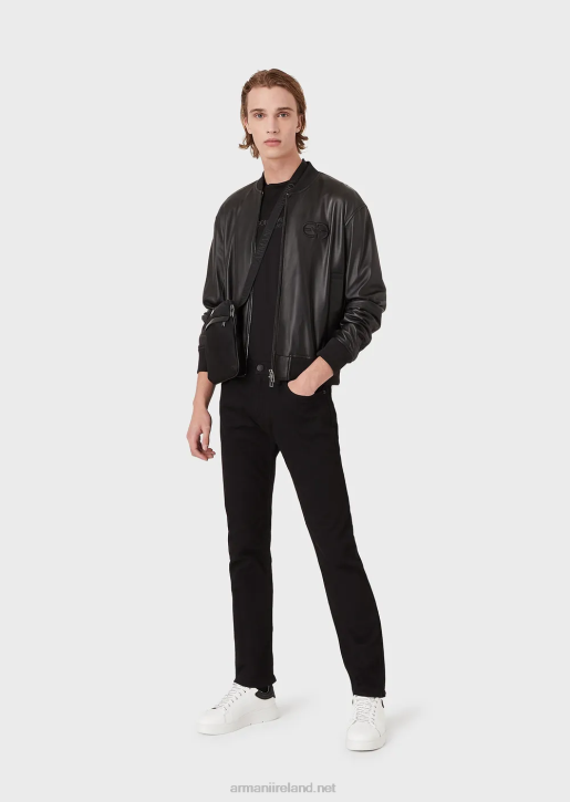 Men 086V1208 J45 Regular-Fit, Comfort-Denim Twill Jeans Armani Black