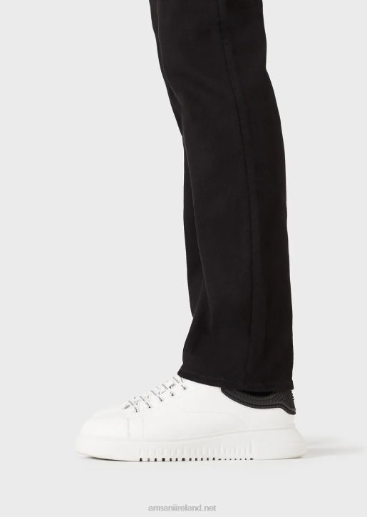 Men 086V1208 J45 Regular-Fit, Comfort-Denim Twill Jeans Armani Black
