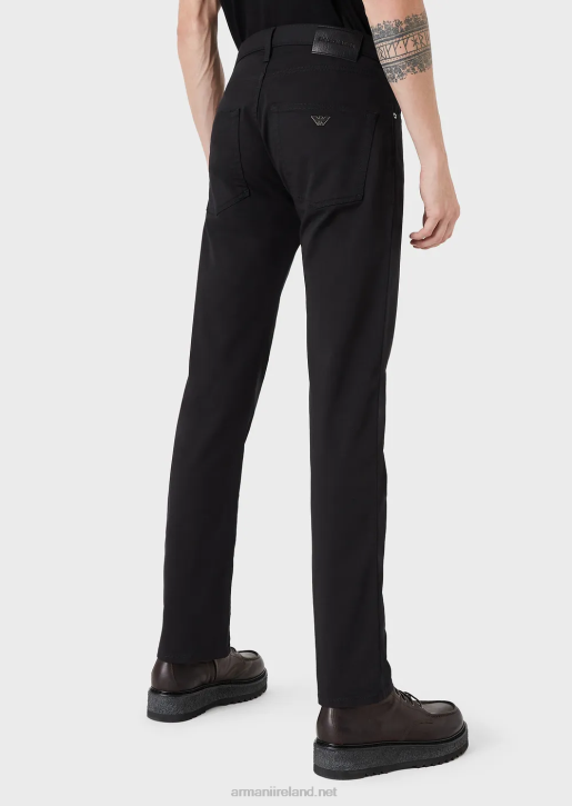 Men 086V1209 J45 Regular-Fit, Stretch-Gabardine Jeans Armani Black