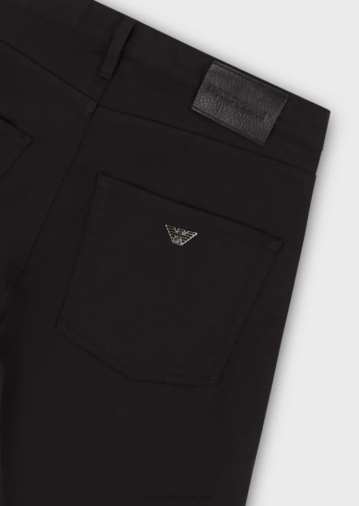 Men 086V1209 J45 Regular-Fit, Stretch-Gabardine Jeans Armani Black