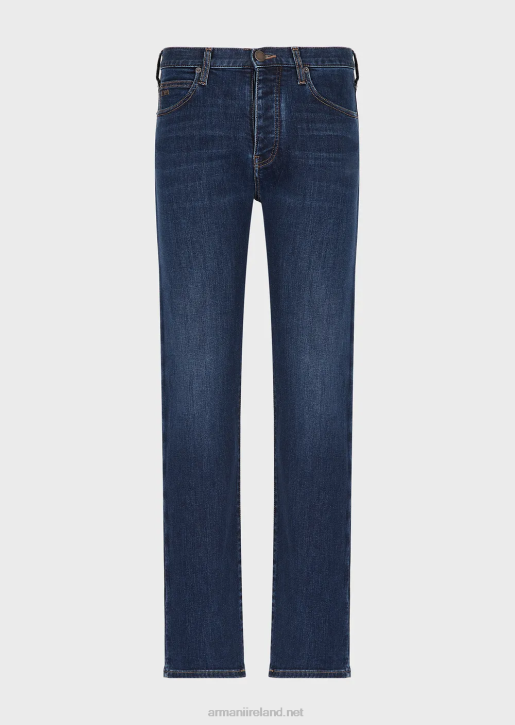 Men 086V1211 J21 Washed, Regular-Fit, Twill Comfort-Denim Jeans Armani Denim