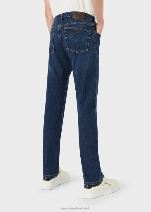 Men 086V1211 J21 Washed, Regular-Fit, Twill Comfort-Denim Jeans Armani Denim