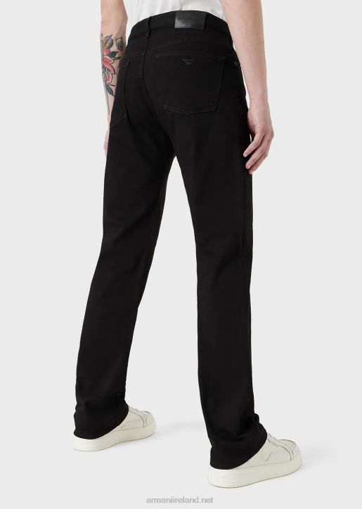 Men 086V1212 J21 Regular-Fit, Comfort-Denim Twill Jeans Armani Black