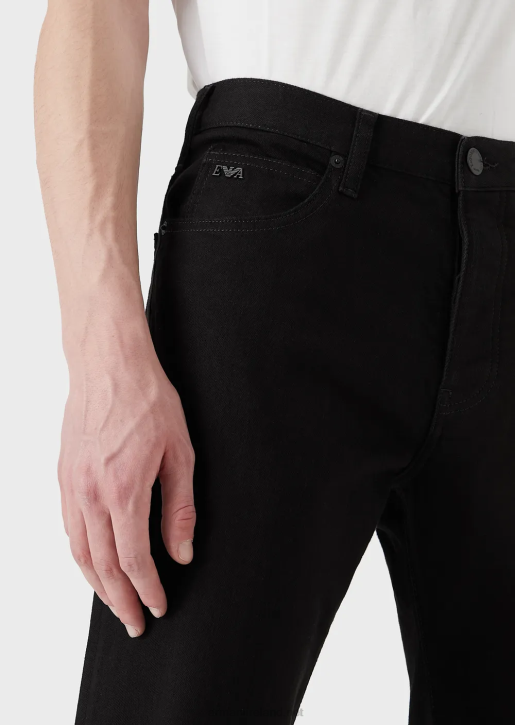 Men 086V1212 J21 Regular-Fit, Comfort-Denim Twill Jeans Armani Black