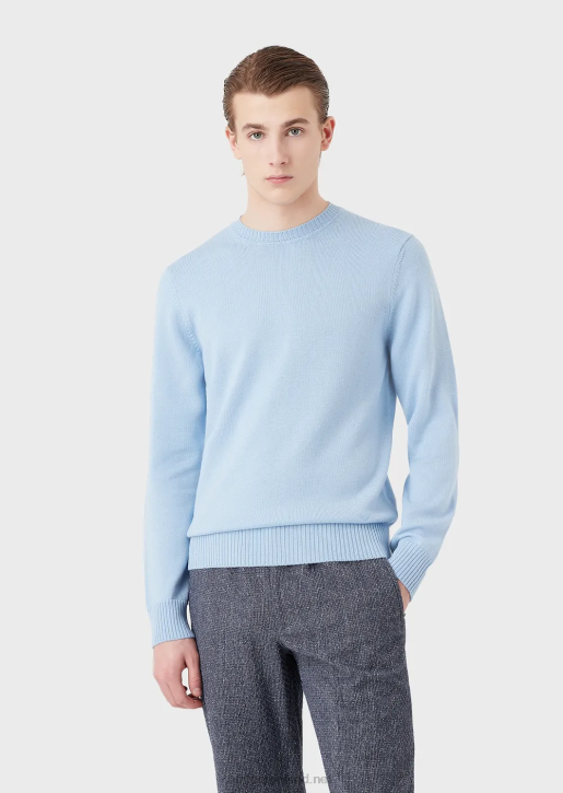 Men 086V1218 Virgin-Wool, Regular-Fit Jumper Armani Navy Blue