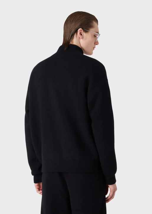 Men 086V1244 Virgin Wool Full-Zip Cardigan Armani Navy Blue
