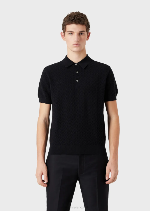 Men 086V1249 Jumper With Polo-Shirt Textured Collar With Embossed Pattern Armani