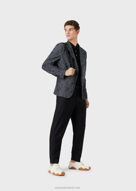 Men 086V1249 Jumper With Polo-Shirt Textured Collar With Embossed Pattern Armani
