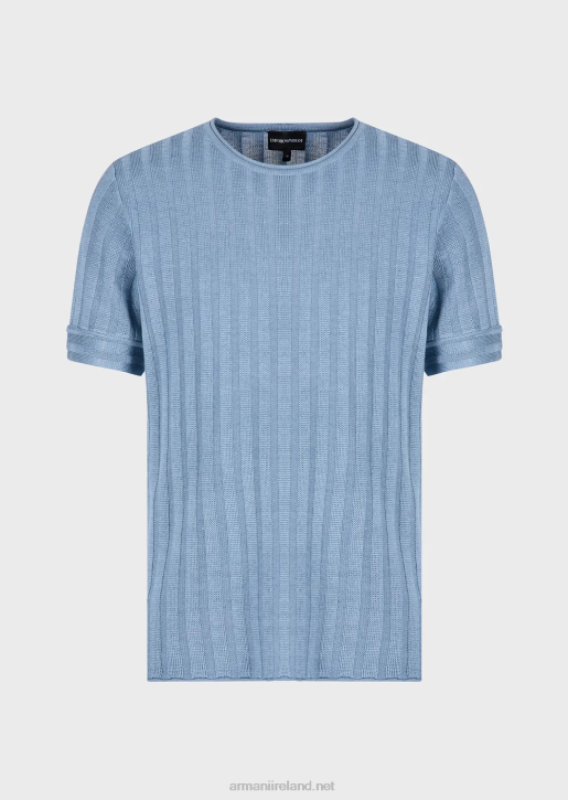 Men 086V1252 Ribbed And Tuck-Stitch Wool And Lyocell Blend Jumper Armani