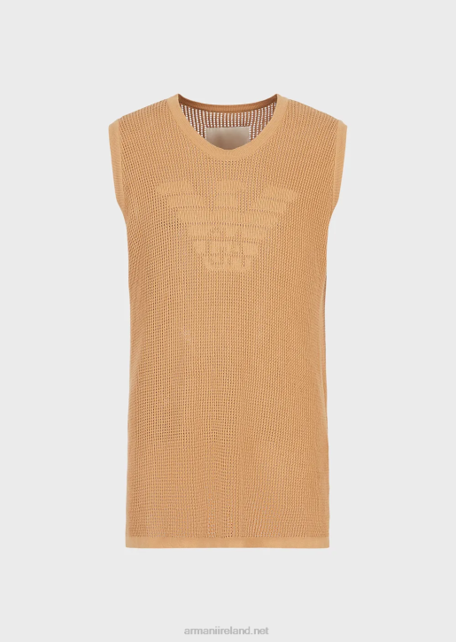 Men 086V1256 Sustainable Collection Oversized Tank Top Made From A Recycled-Yarn Knitted Mesh Armani