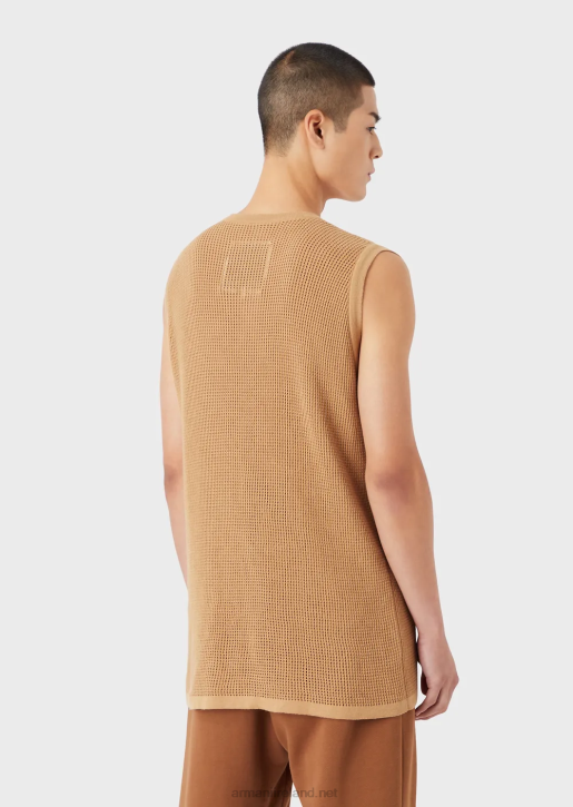 Men 086V1256 Sustainable Collection Oversized Tank Top Made From A Recycled-Yarn Knitted Mesh Armani