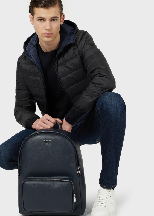 Men 086V1262 Plain-Knit, Pure Virgin Wool Jumper Armani Navy Blue