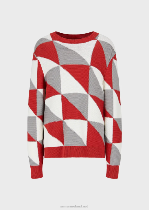 Men 086V1264 Jumper With Patchwork-Effect Check Intarsia Armani Pattern