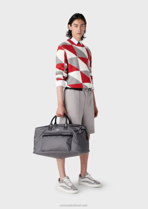 Men 086V1264 Jumper With Patchwork-Effect Check Intarsia Armani Pattern