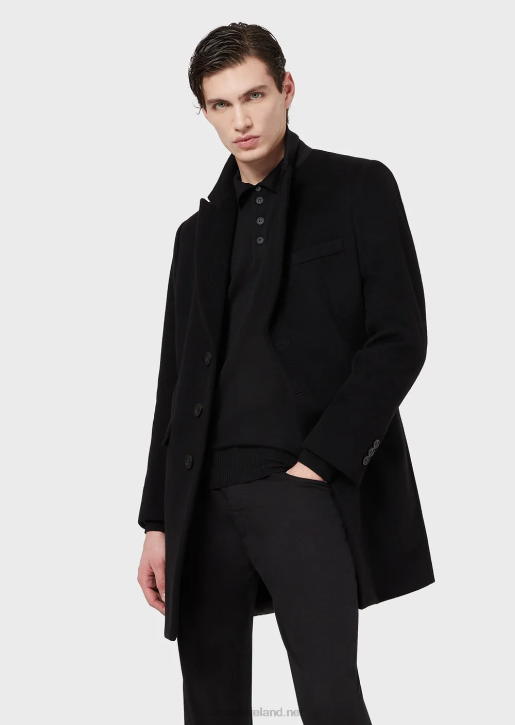 Men 086V1276 Virgin-Wool Jumper With Polo-Shirt Collar Armani Black
