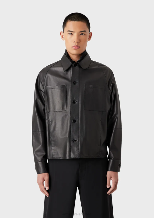 Men 086V1289 Glove-Quality, Lambskin Nappa-Leather Shirt/Jacket With Pockets Armani