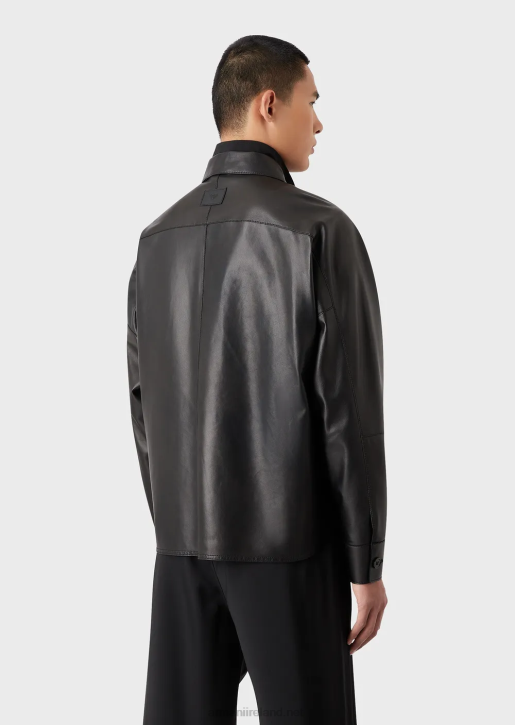 Men 086V1289 Glove-Quality, Lambskin Nappa-Leather Shirt/Jacket With Pockets Armani