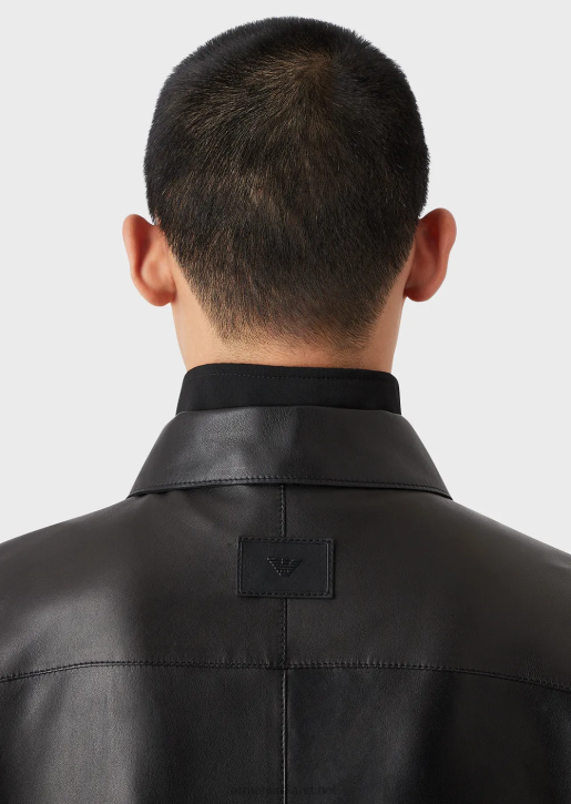 Men 086V1289 Glove-Quality, Lambskin Nappa-Leather Shirt/Jacket With Pockets Armani