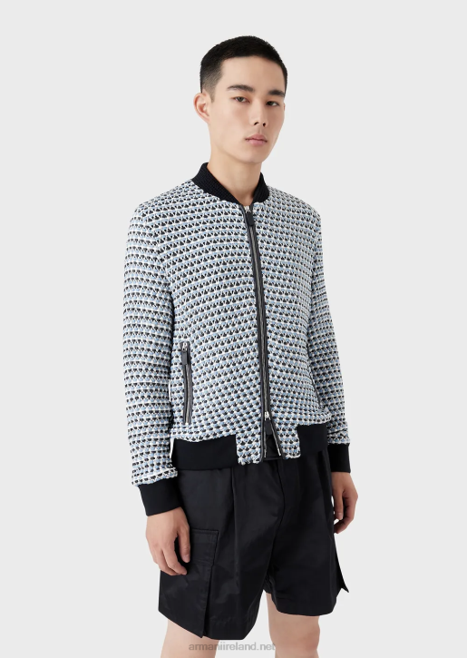 Men 086V1291 Lambskin Nappa Leather Blouson With A Woven 3D Effect Armani