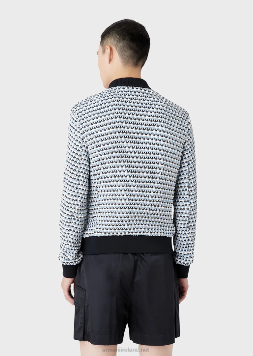 Men 086V1291 Lambskin Nappa Leather Blouson With A Woven 3D Effect Armani