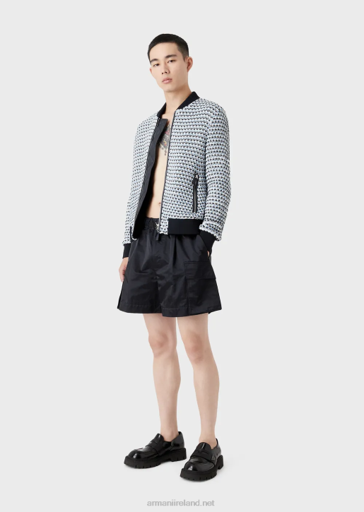 Men 086V1291 Lambskin Nappa Leather Blouson With A Woven 3D Effect Armani