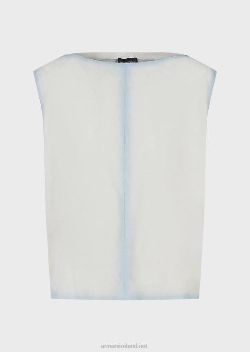 Men 086V1294 Lightweight Goatskin Suede Top With Handcrafted Gradient Effect Armani Ice