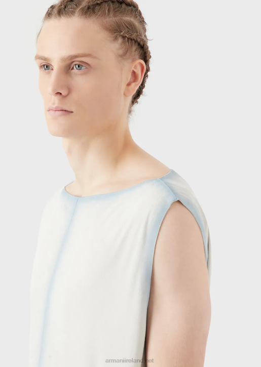 Men 086V1294 Lightweight Goatskin Suede Top With Handcrafted Gradient Effect Armani Ice