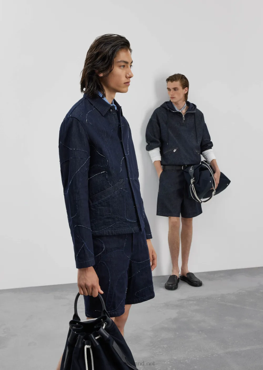 Men 086V1301 Canvas Jacket With Oversized Colour-Matched Camouflage Embroidery Armani