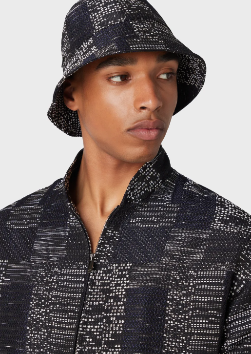 Men 086V1316 Patchwork-Effect Vanise Jacquard Blouson Armani Pattern