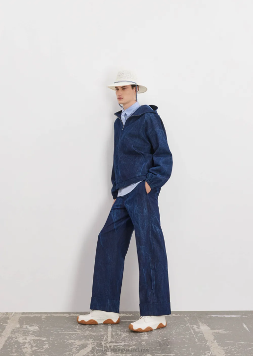 Men 086V1324 Stone-Washed Denim Anorak Armani
