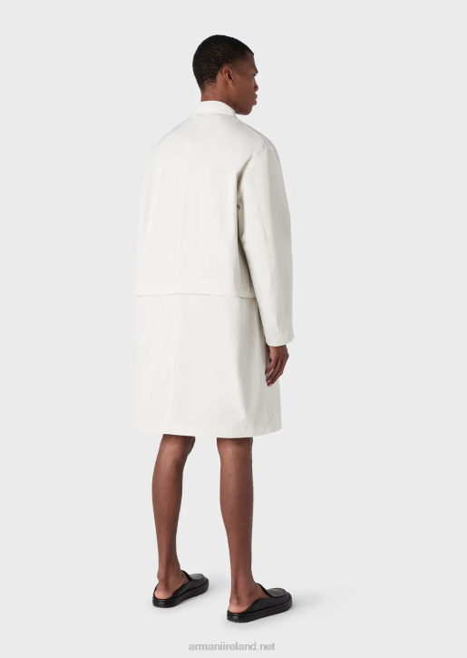 Men 086V1325 Trench Coat In Water-Repellent Satin Nylon With Removable Hem Armani