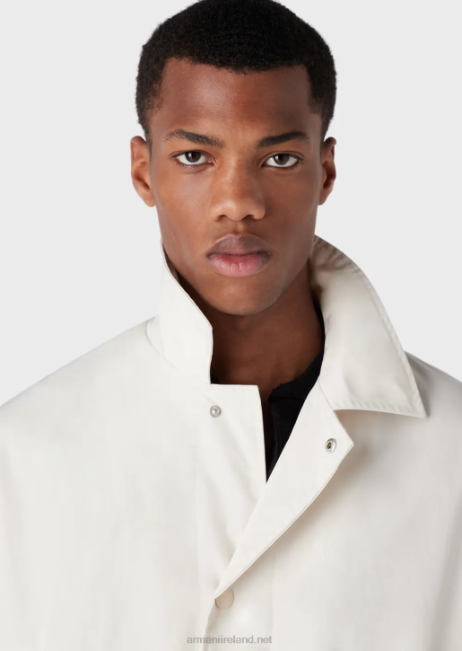 Men 086V1325 Trench Coat In Water-Repellent Satin Nylon With Removable Hem Armani