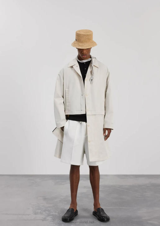 Men 086V1325 Trench Coat In Water-Repellent Satin Nylon With Removable Hem Armani