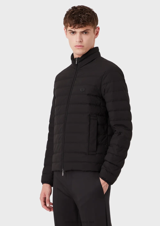 Men 086V1331 Quilted Nylon Down Jacket Armani Black