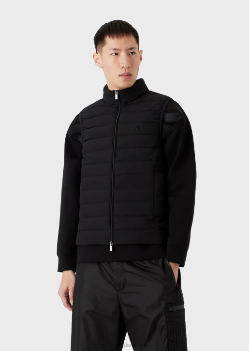 Men 086V1333 Quilted Nylon Sleeveless Down Jacket Armani Black