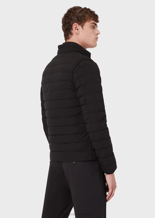 Men 086V1333 Quilted Nylon Sleeveless Down Jacket Armani Black