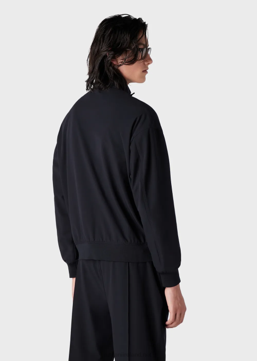 Men 086V1335 Water-Repellent Two-Way Stretch Technical Nylon Blouson With Zip Armani Navy Blue