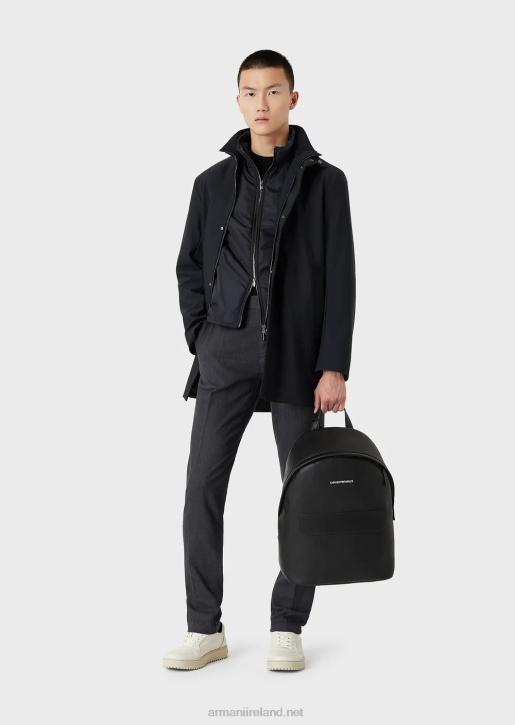 Men 086V1340 Nylon Trench Coat With Removable Gilet Armani