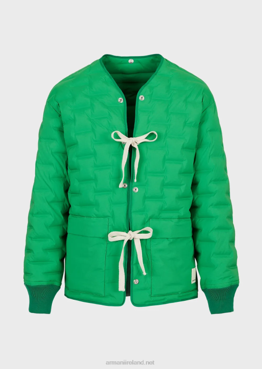 Men 086V1350 Sustainable Collection Down Jacket With Recycled Satin And Padding Armani Green